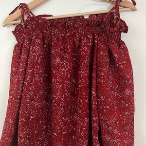 Red color top with strips